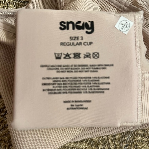 Snag Tights Women's Beige Ribbed Bra Size 3 - Picture 2 of 5